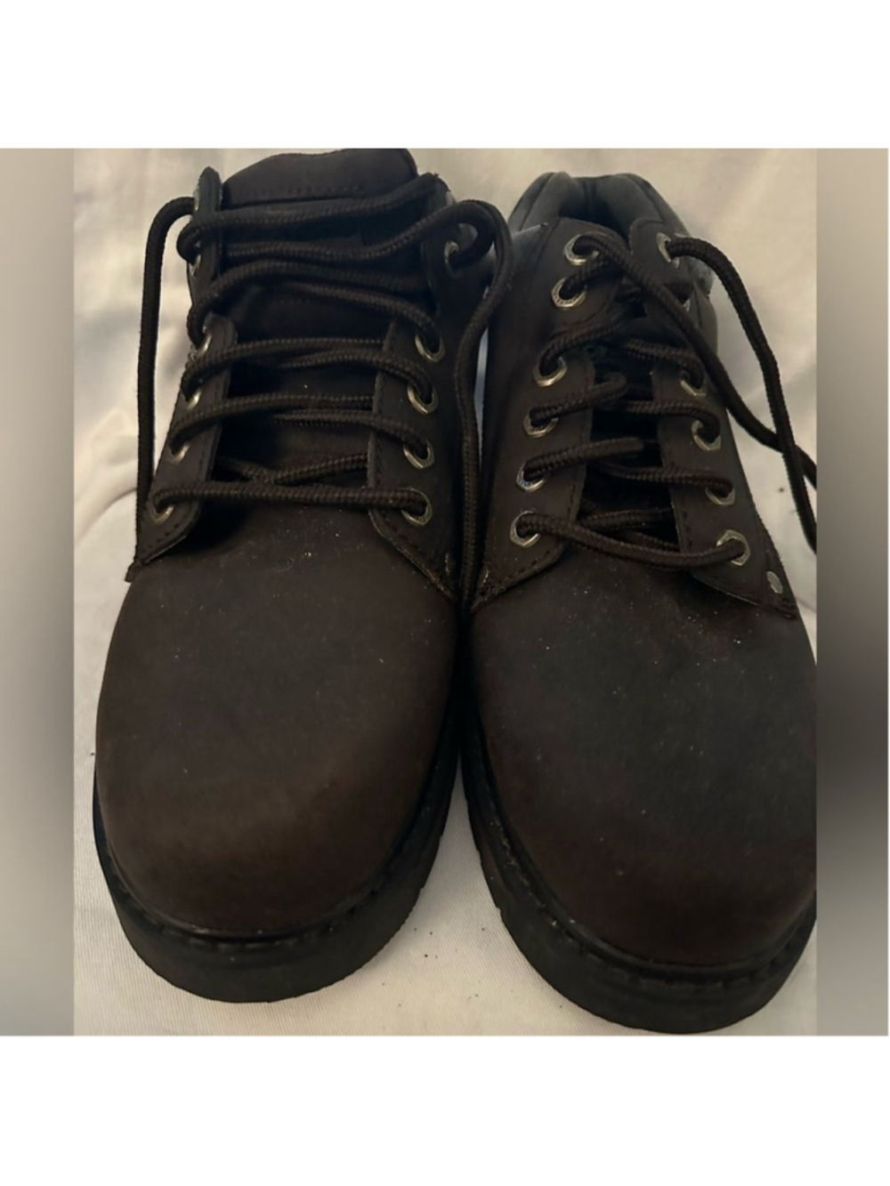 VTG Sketchers 7430 Men's Brown Leather Chunky Soft Toe Work Casual Boots Size 11